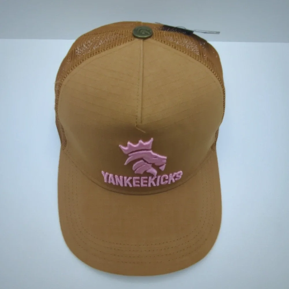 YankeeKicks Trucker Hat‎ Beige Pink Lion Crown Logo Snapback PLAS7-2034EOFT1-260